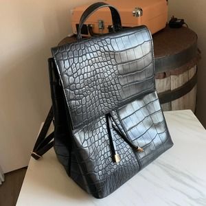 TOPSHOP black faux leather backpack bag